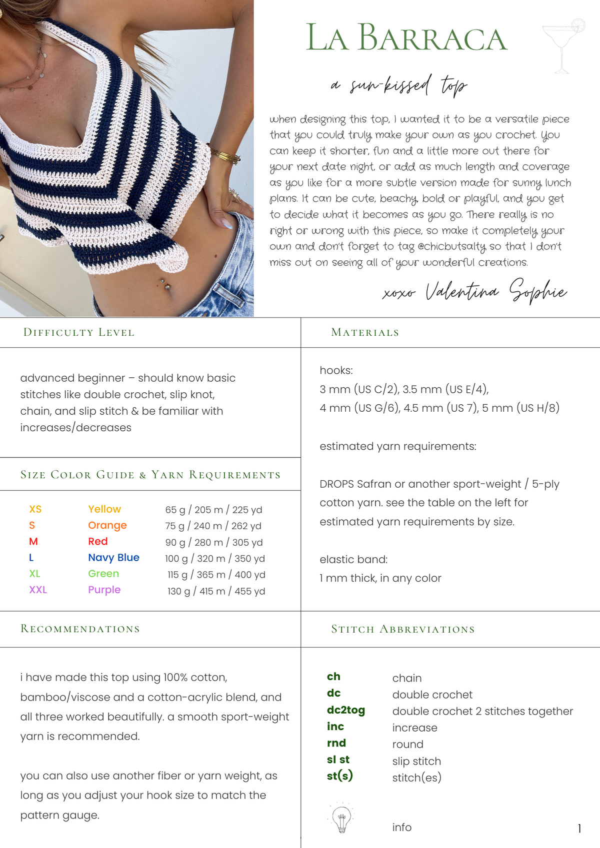 la barraca top | digital crochet pattern