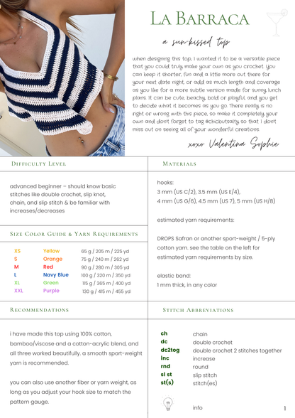 la barraca top | digital crochet pattern